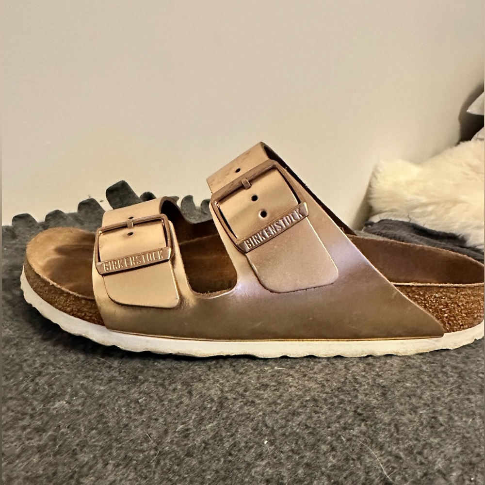 Birkenstock sandals - Arizona Soft Footbed - Metallic Leather